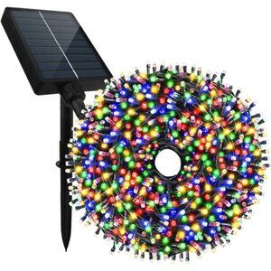 Solar Christmas Lights Outdoor 500 LED Fairy String Lights Multi Color Waterproo